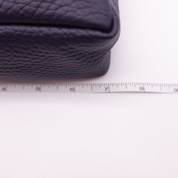 LN Dooney & Bourke Small Pebbled Leather Zipper Pouch Case Navy Blue - Picture 9 of 12